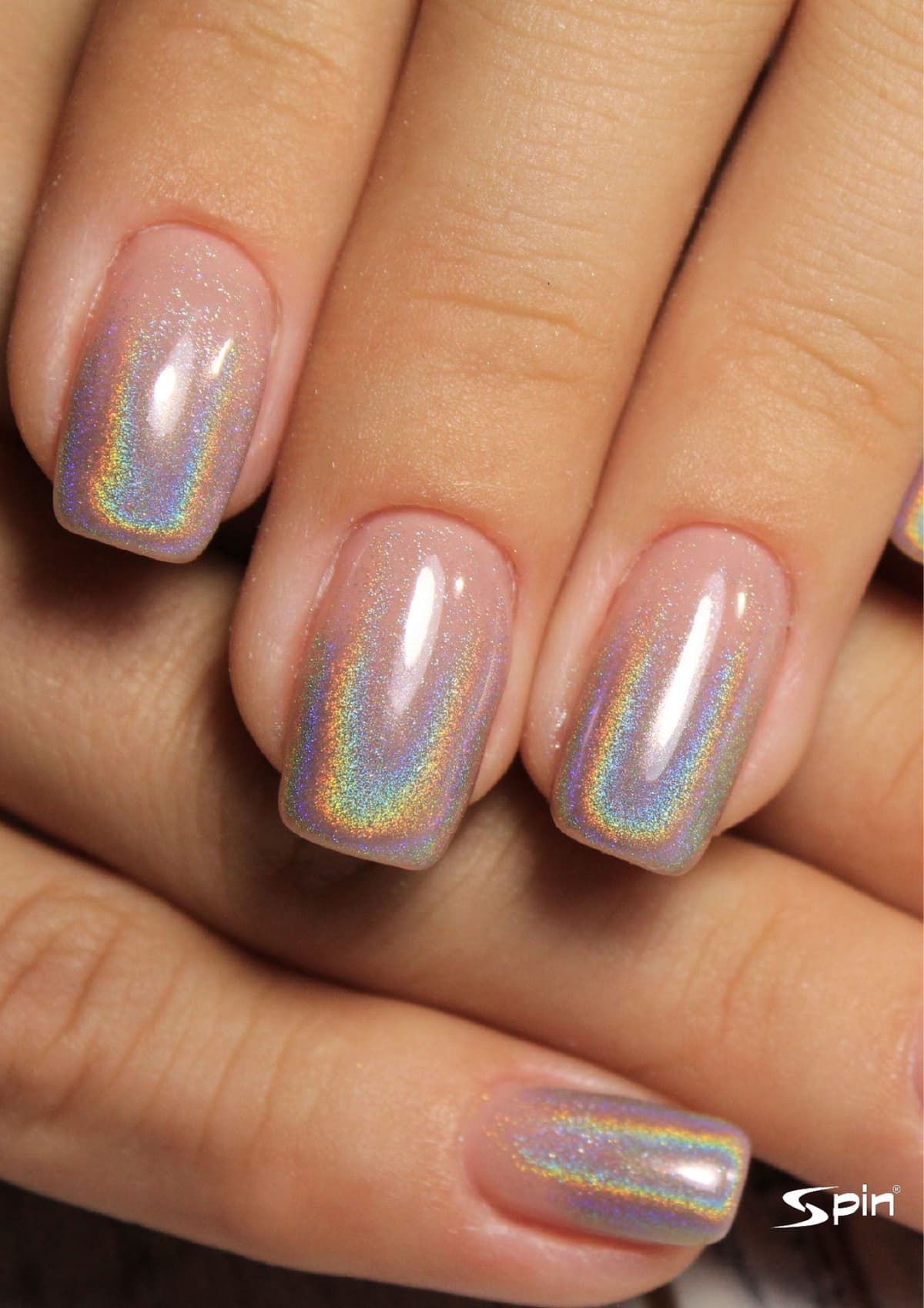 Holographic gel nail art at Spin Unisex Salon Kudlu Bengaluru