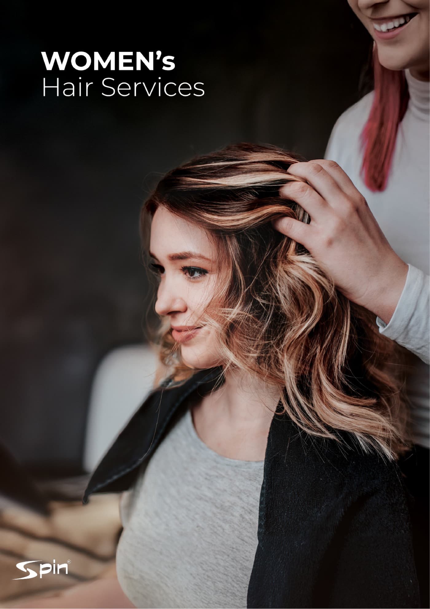 Women's hair styling at Spin Unisex Salon Kudlu Bengaluru
